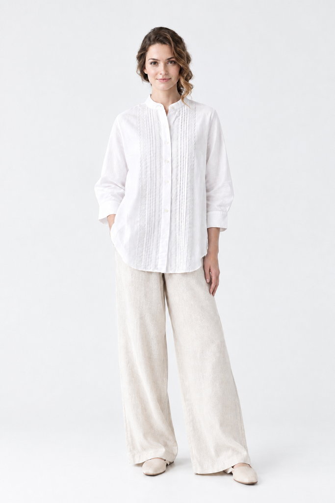 Classic White Linen Blouse