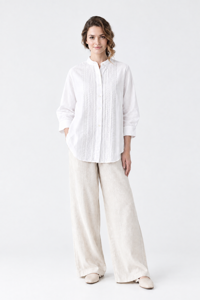 Classic White Linen Blouse