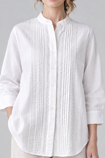 Classic White Linen Blouse