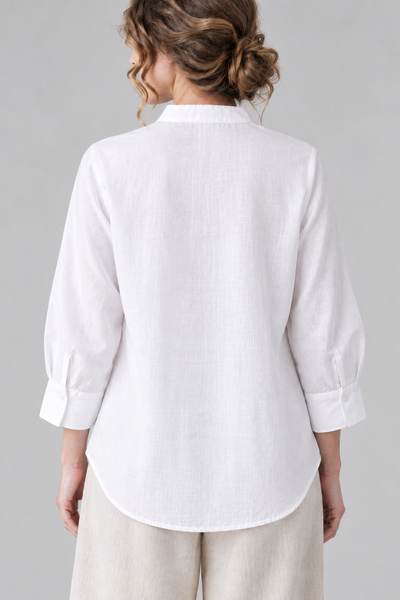 Classic White Linen Blouse